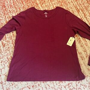 Maroon Long Sleeve Women's Top